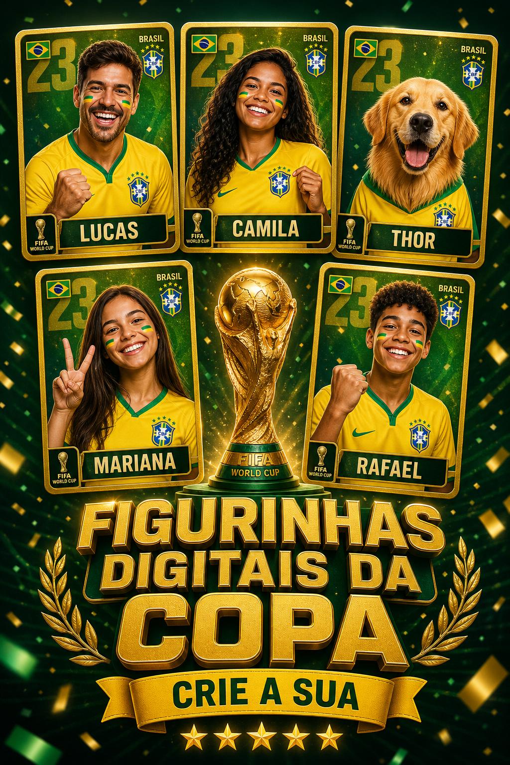 Exemplo de figurinha da Copa gerada por IA