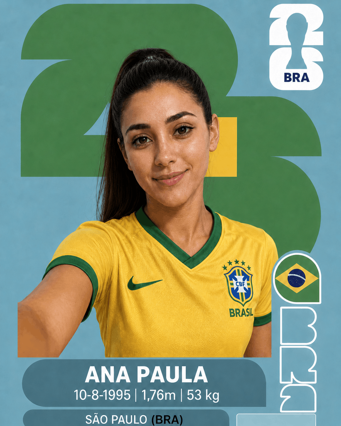 Exemplo de figurinha da Copa gerada por IA
